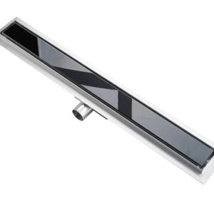 Sprchový žľab 100 cm SLEEK - Elegantný lineárny odtok – sklenená mriežka, čierna (Kópia) (Kópia) - Image 1