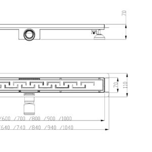 Sprchový žľab 90 cm GREK - lineárny odtok - Image 4