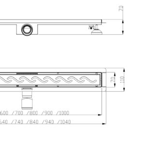 Sprchový žľab 90 cm FALA - Vlnový lineárny odtok - Image 4